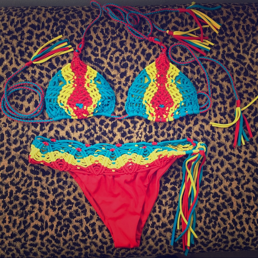 Indah, hard to find, hand crochet, Medium swimsuit